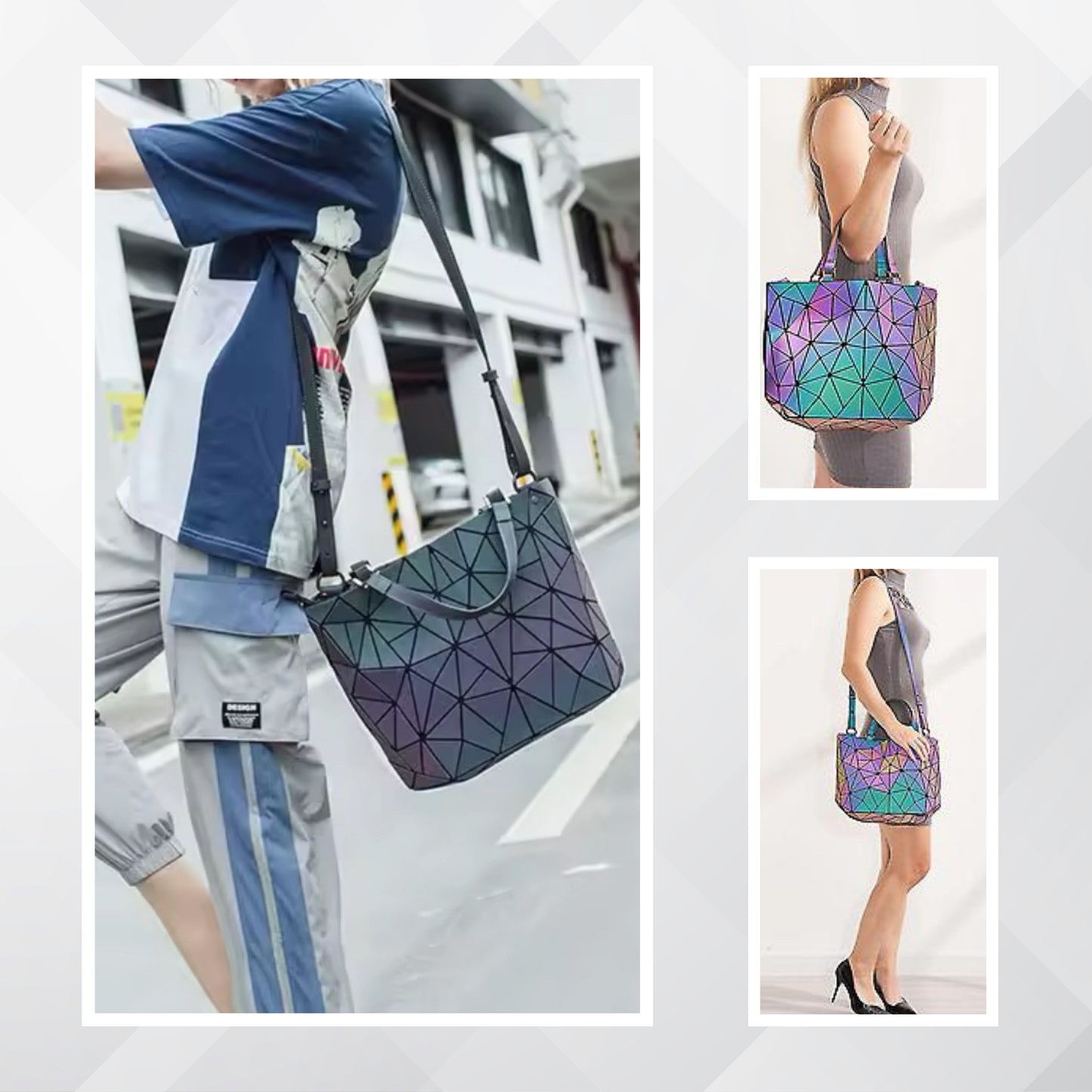 Dynamic Dazzle Geometric Handbag