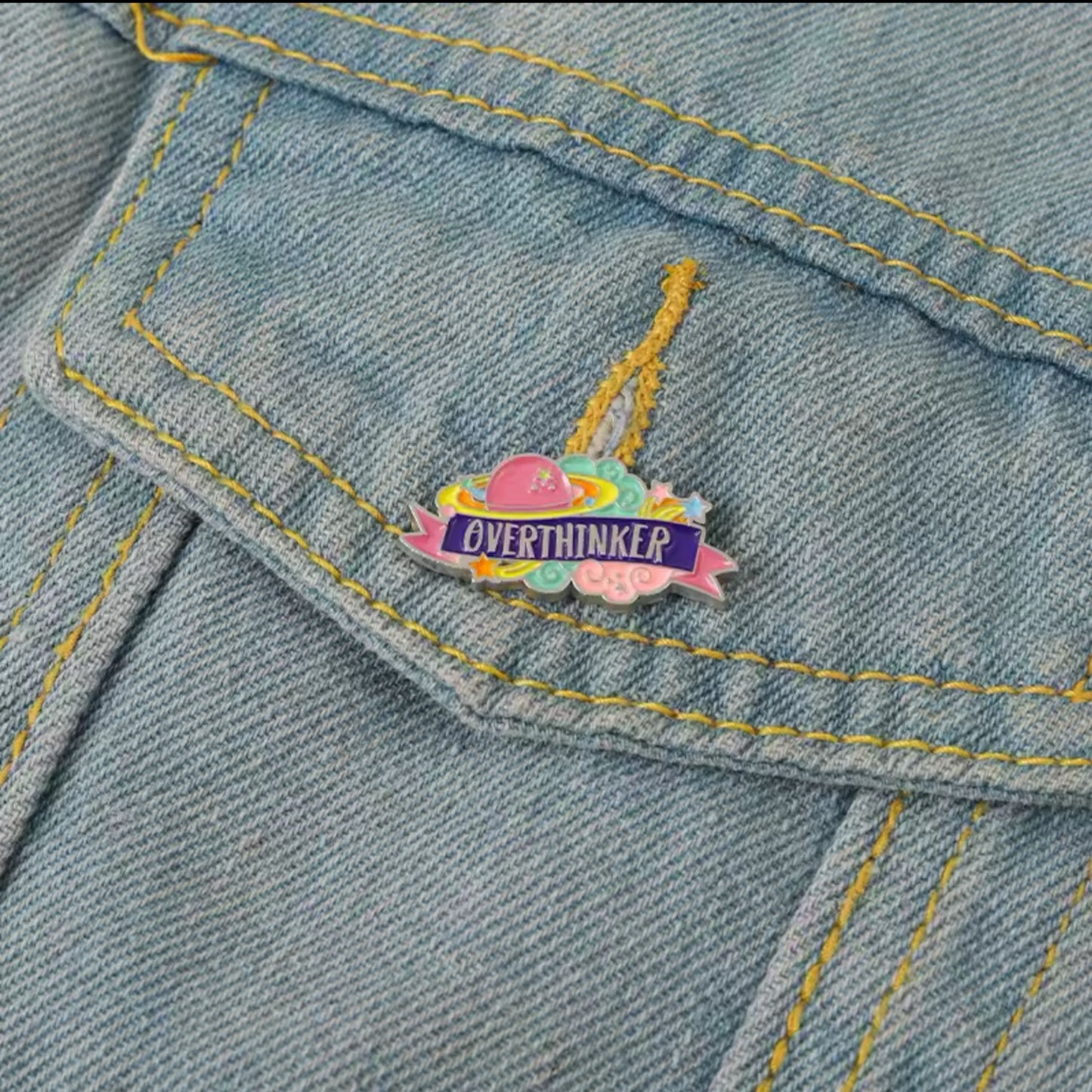 Overthinker's Galaxy Badge Pin