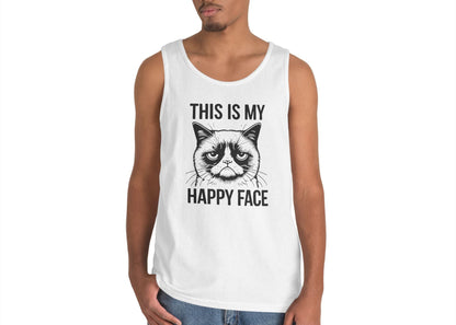 Happy Face Grumpy Cat Meme Inspired Tank Top