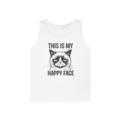 Happy Face Grumpy Cat Meme Inspired Tank Top