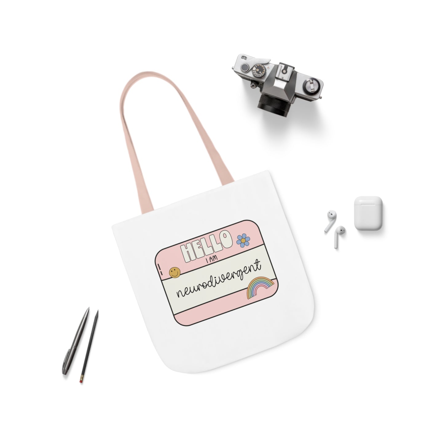 Hello I am Neurodivergent Canvas Tote Bag - Vivid Divergence