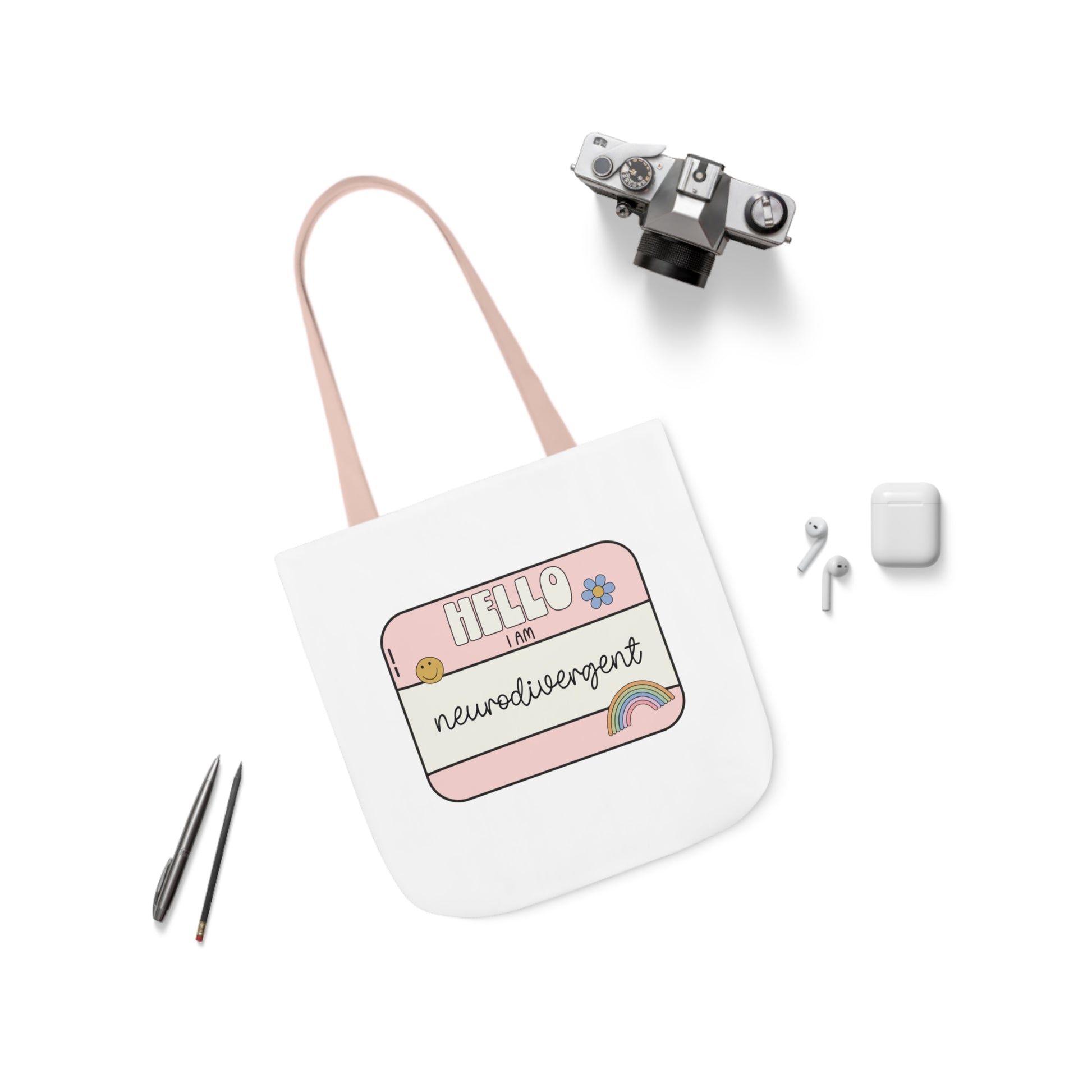 Hello I am Neurodivergent Canvas Tote Bag - Vivid Divergence