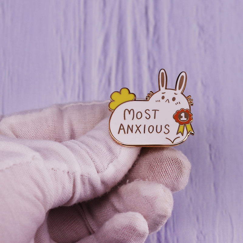 Most Anxious Bunny Badge Pin