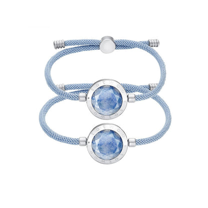 Pair of Touch Connect Interactive Bracelets | Blue Aventurine Hearts - Vivid Divergence