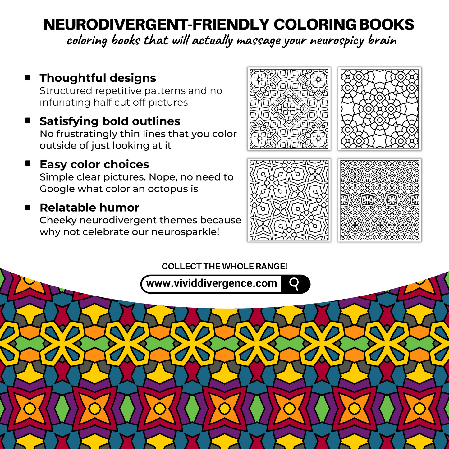 Bold & Easy Coloring Book | Kaleidofixation