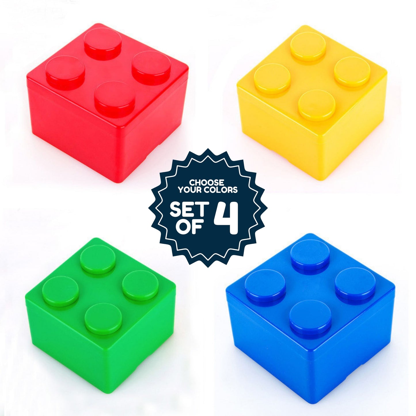 Lego Inspired Storage Box | Set of 4 (Square)