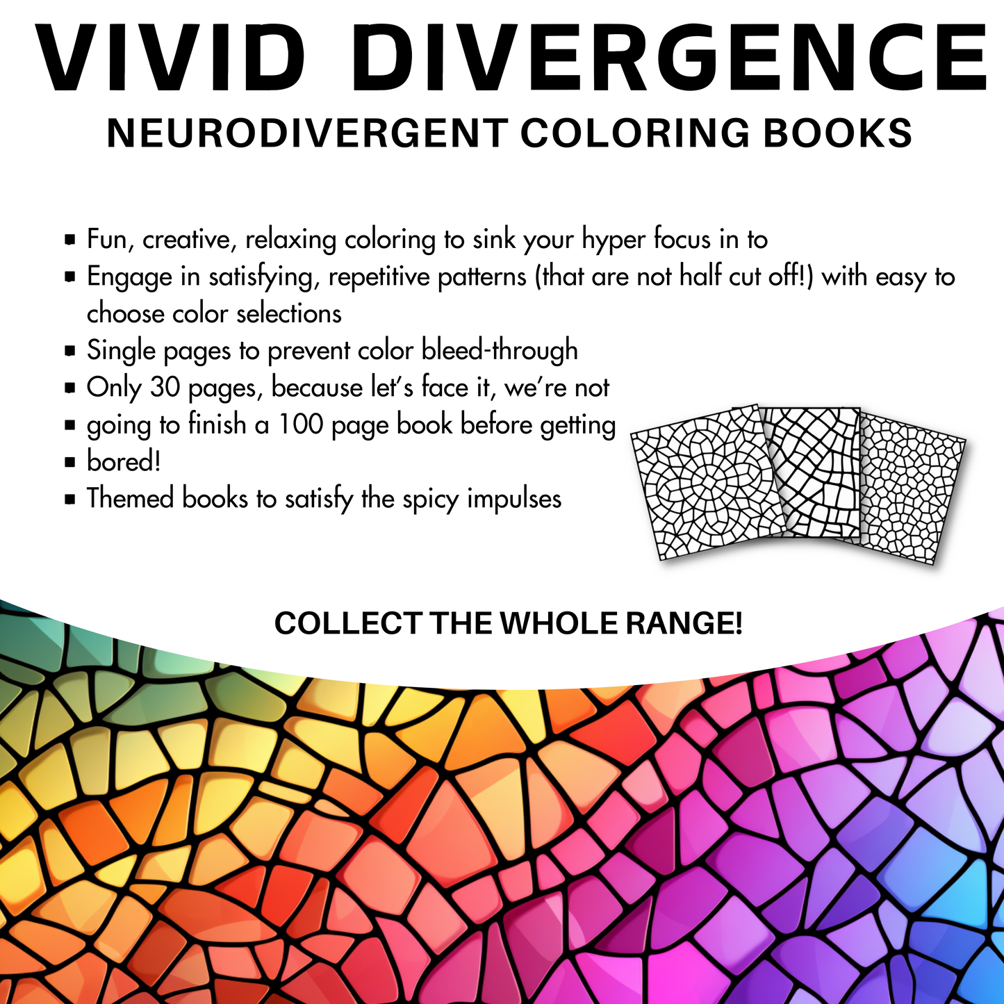 Bold & Easy Coloring Book | Mindful (but actually) Mosaics