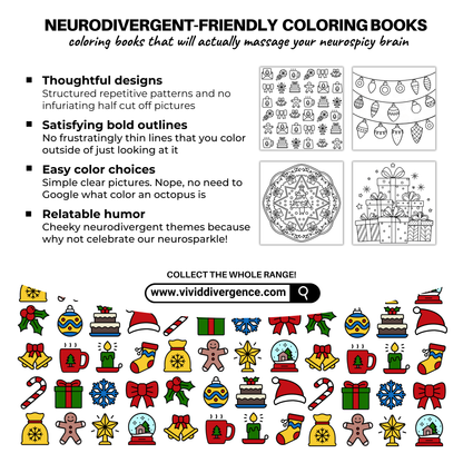 Bold & Easy Coloring Book | Neurosparkly Christmas